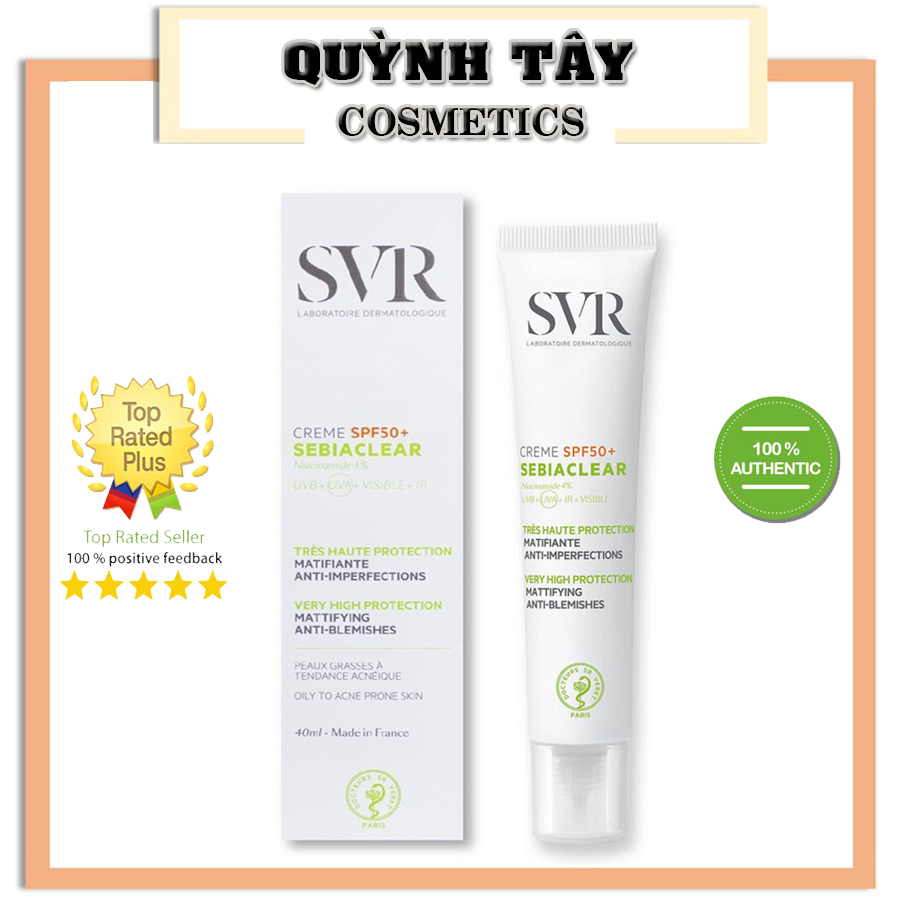 Kem chống nắng cho da dầu mụn SVR Sebiaclear Crème SPF50 Pháp 40ml