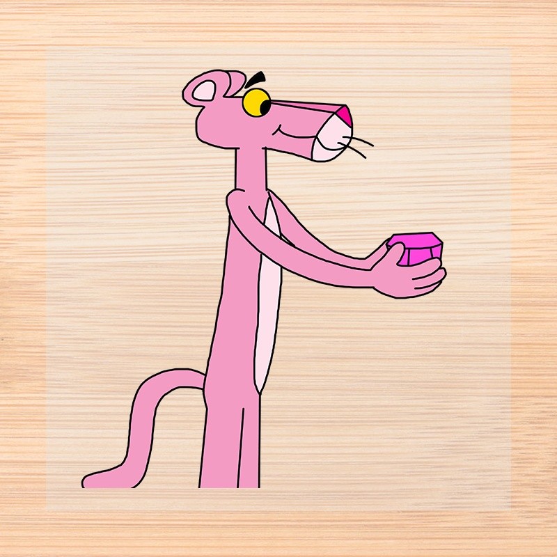 UV247 Pink Panther Clothes DIY Decoration Applique Cartoon Heat Transfer Sticker Girl T-shirt Ironing Patches Cute Gifts