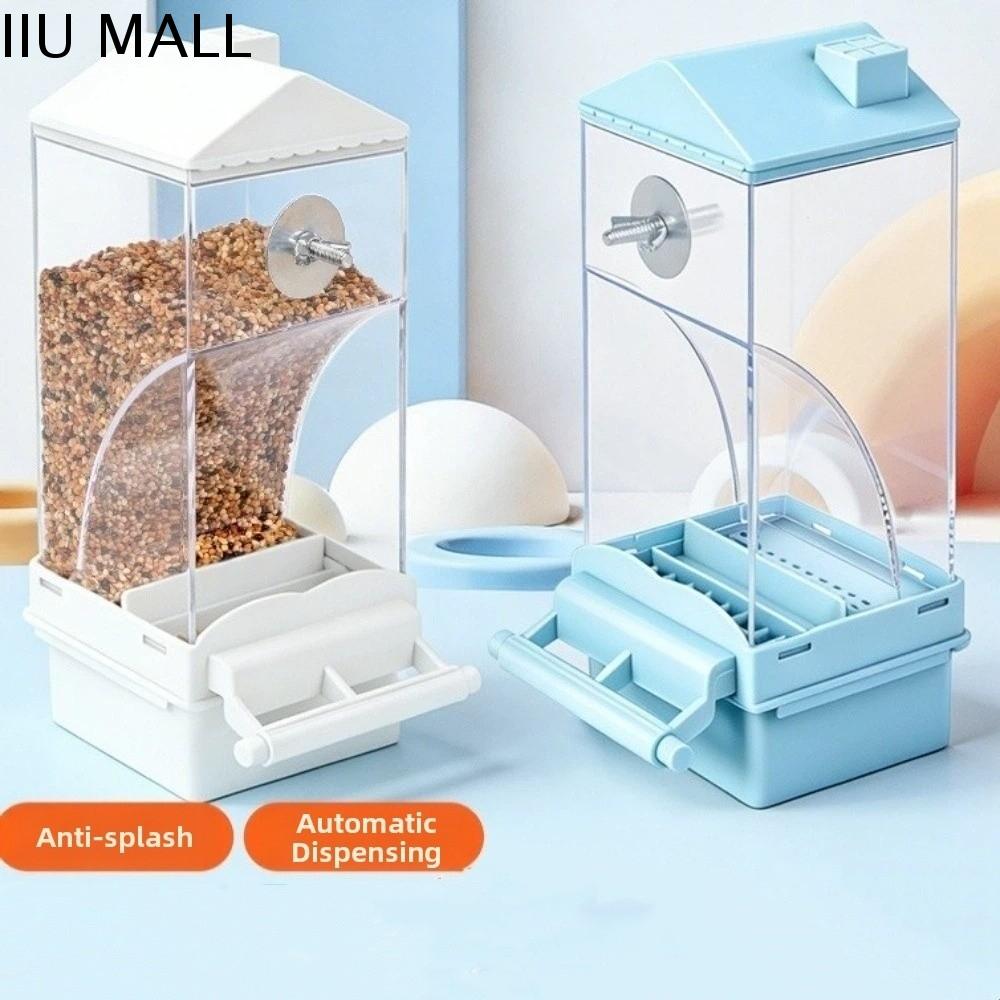 IIU Trong suốt Máy cho chim ăn tự động Dung lượng lớn Treo Dụng cụ cho chim vẹt ăn Thiết kế tích hợp Chống tràn Bát ăn Lồng nuôi thú cưng
