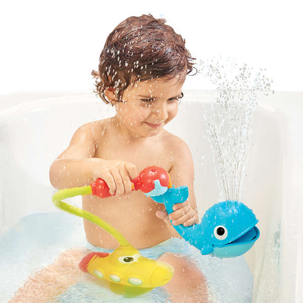 ✌Yookidoo Young Cheeto Whale Submarine Shower Electric Water Spray Baby Baby Bathroom Swimming Pool Play✬