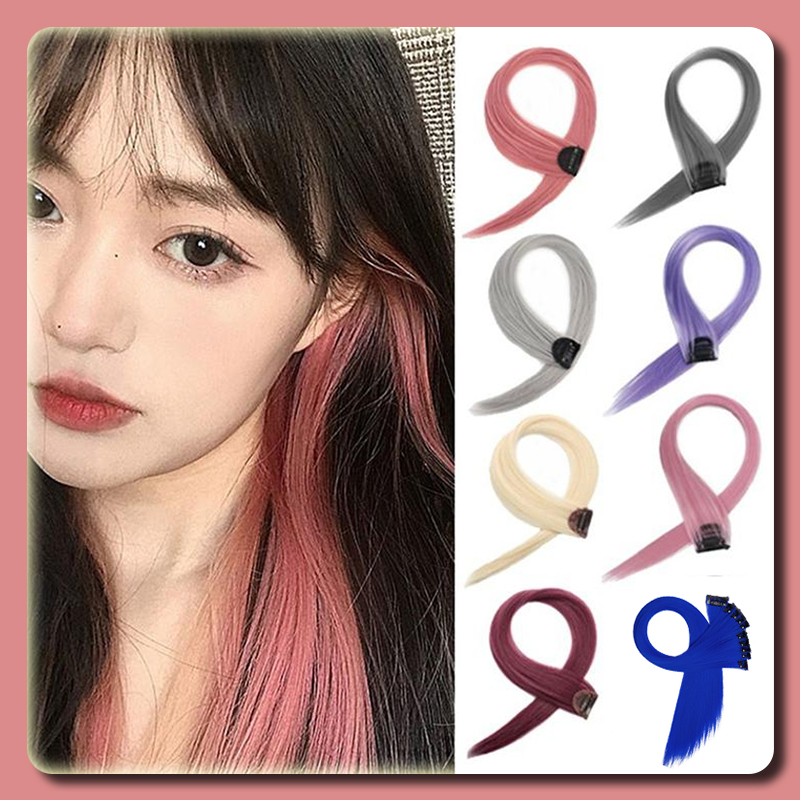 🔥เทศกาลสงกรานต์🔥ช่อผมไฮไลท์ กิ๊บไฮไลท์ ติดง่าย พร้อมส่ง color wig วิกผมผู้หญิง กิ๊บผมตรง แฮร์พีชไฮไลท์ แฮร์พีชผมยาวส สีเยอะ วิกผมไฮไลท์แบบลิซ่า ราคา  5 บาท*ส่งฟรี