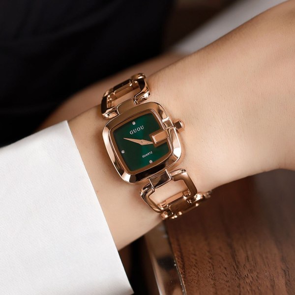 Top Brand GUOU Watch for Women Female 2021 New Summer Square Steel Band Watch Simple Temperament Ladies Watch Luxury Fashion