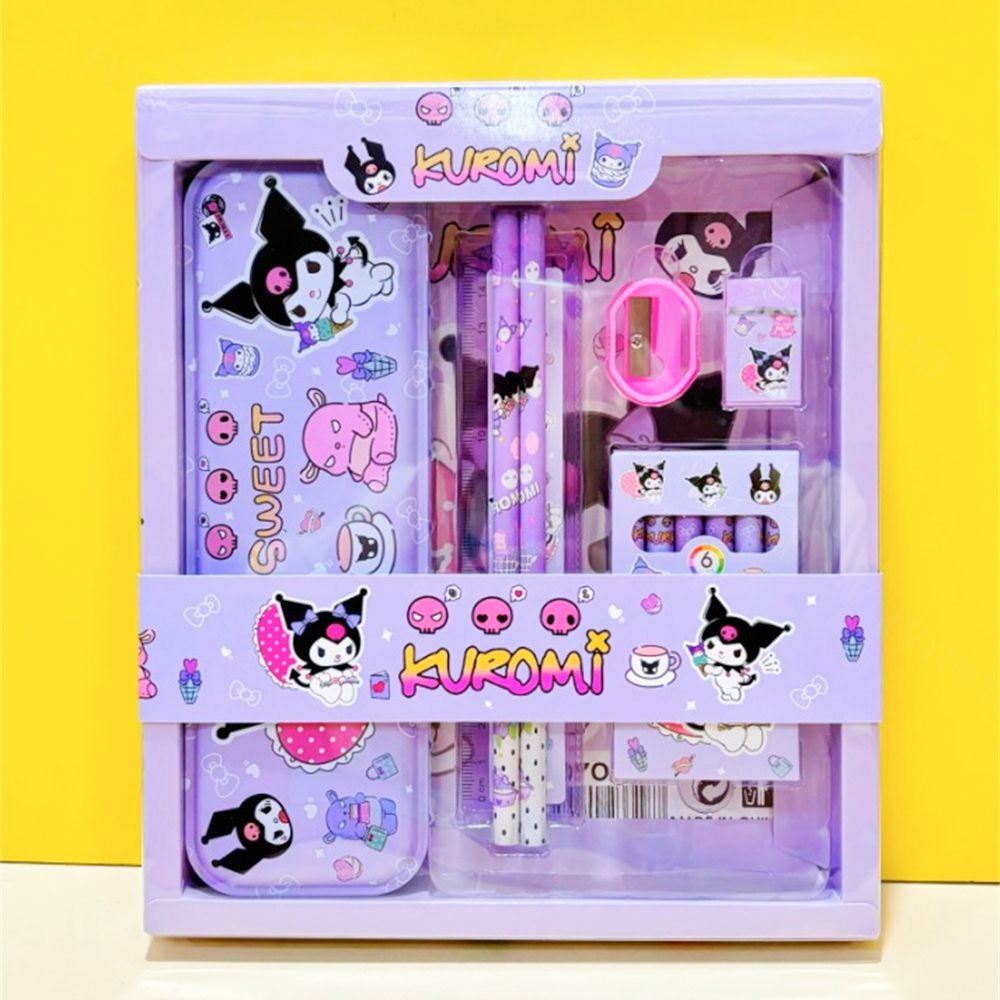 LVYIMAO ⚡การจัดส่ง 3 วัน]Kuromi Stationery Set kuromi Sanrio Cinnamoroll พร้อมกล่องของขวัญ12สําหรับนชุดเครื่องเขียน กบเหลาดินสอ ไม้บรรทัด ดินสอ ลายการ์ตูนน่ารัก