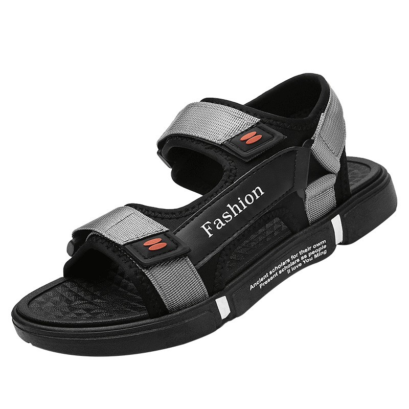 Dép sandal nam (xăng-đan) học sinh thời trang Hàn Quốc 2 quai FASHION đế chữ cực bền đế cao su chống trơn trượt TGG-20