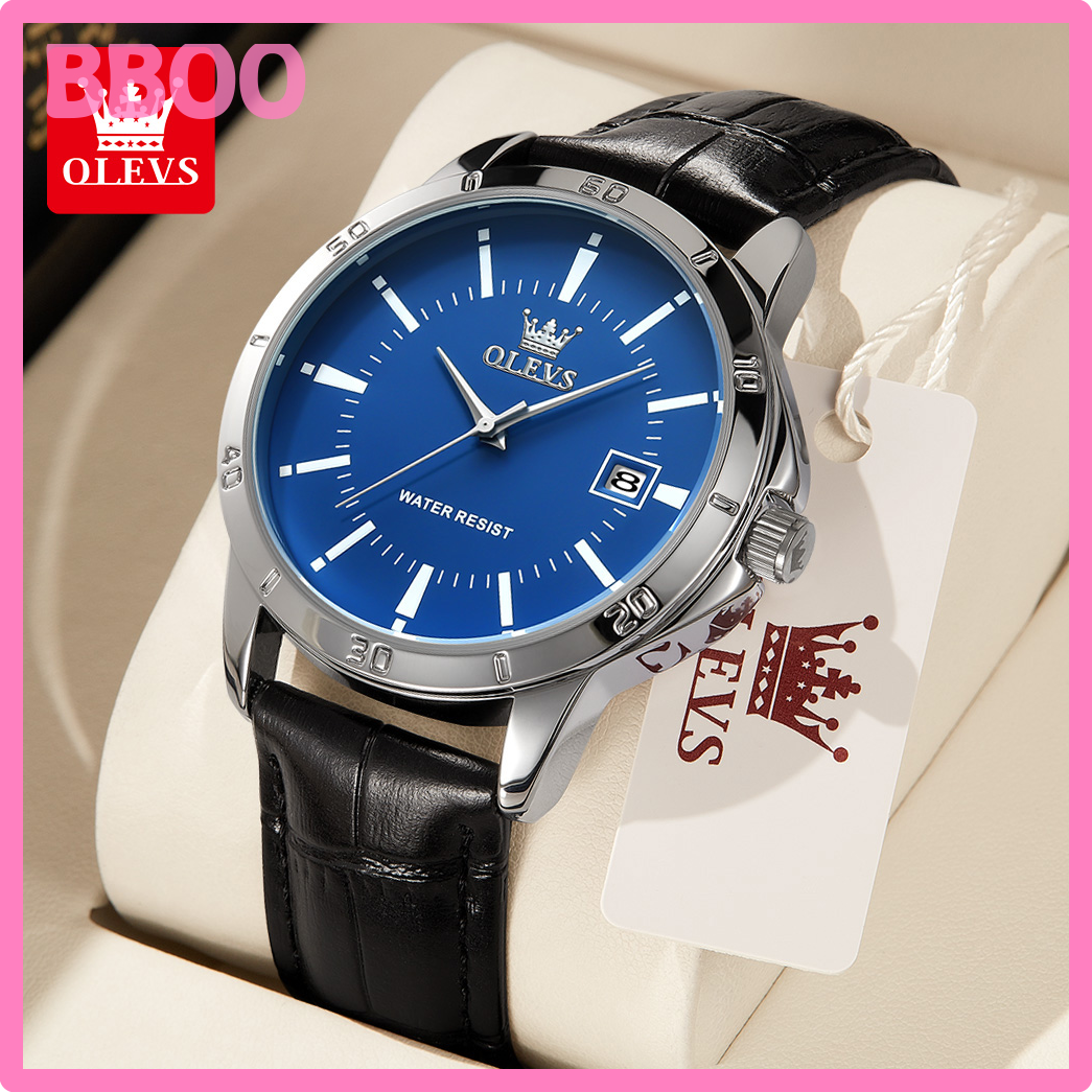 HOT┹┕2023 OLEVS Exclusive New Men's Wristwatch Leather Strap Classic Date Simplicity Fashion Wristwatch Waterproof Quartz Watch for Men