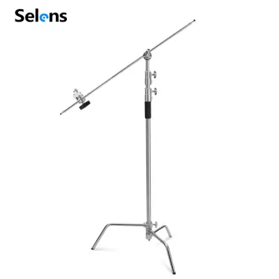 Meking C Stand Heary Duty Stand Max Height 10ft Adjustable Reflector Stand with 4.2ft 128cm Holding Arm 2 Pieces Grip Head for Photo Studio Lighting Video Reflector Monolight Softbox Other Equipment