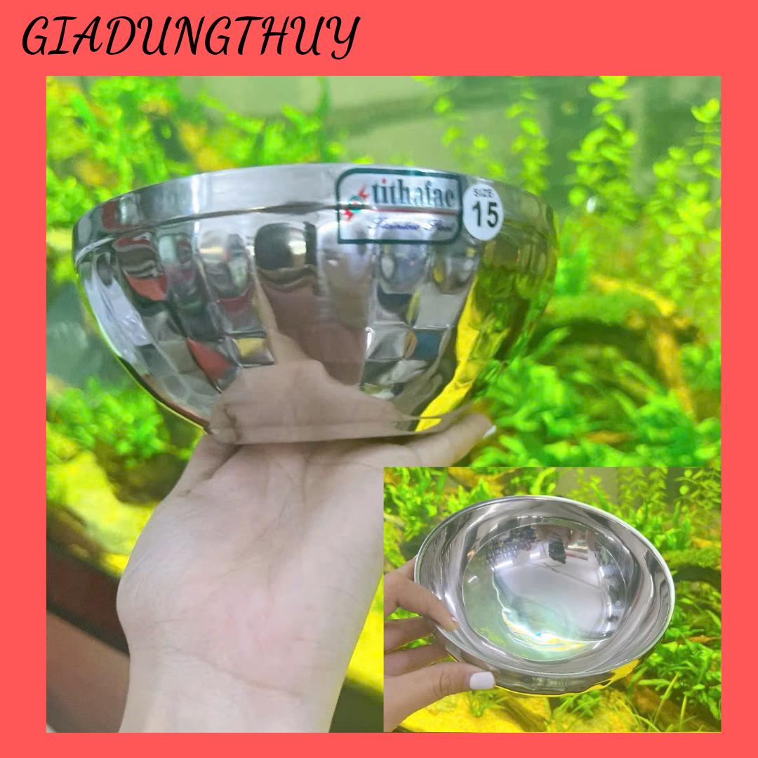 Tô, Bát cách nhiệt 2 lớp Inox 304 TITHAFAC-Chén inox, Tô Inox chống nóng KIM CƯƠNG 304 TITHAFAC Cao Cấp