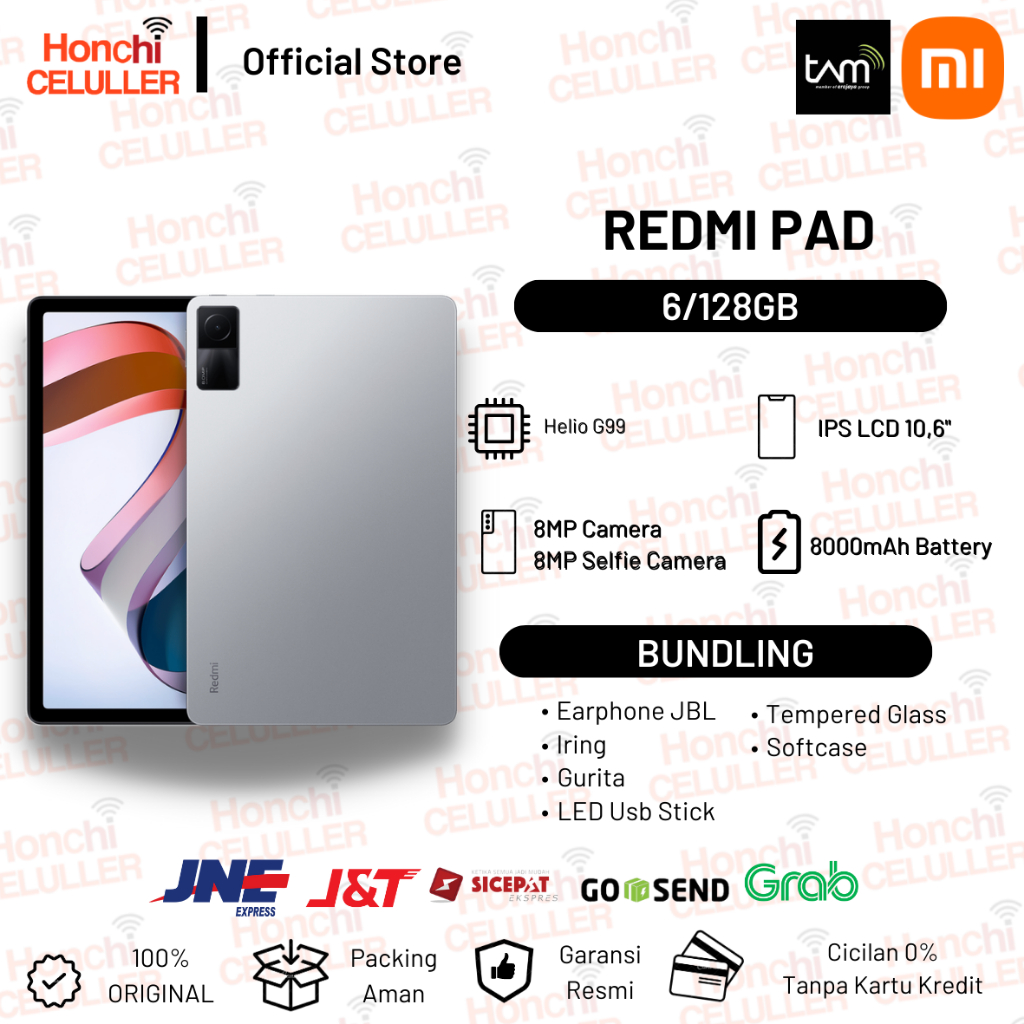 Xiaomi Redmi Pad 6/128GB Garansi Resmi Xiaomi Indonesia TAM - Wifi Only Harga 3,499,000 rupiah*Gratis Ongkir