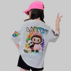 Labubu  Kaos Anak Prempuan Putih SHIBAKIDS C29  Usia 3 tahun s/d 14 tahun baju Remaja  cewe