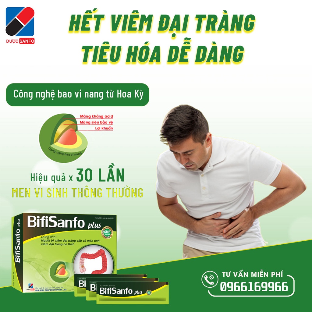 Giải pháp cho người viêm đại tràng cấp và mãn tính, đại tràng co thắt - Bifisanfo plus