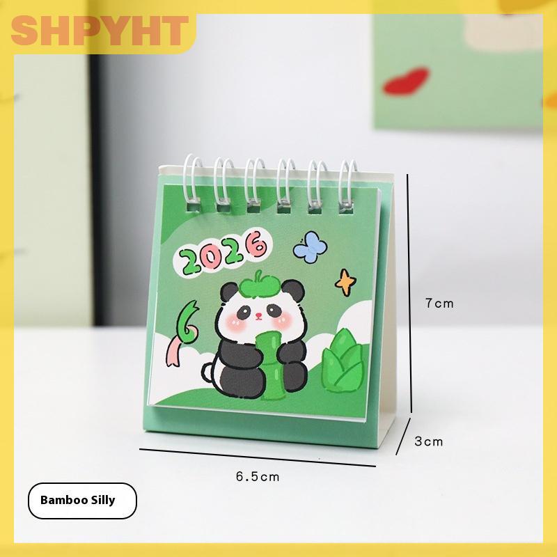 SHPYHT 2026 mini đơn giản dễ thương mô hình hoạt hình bàn Nhỏ Lịch Bỏ Túi lịch cầm tay kế hoạch trang trí máy tính để bàn