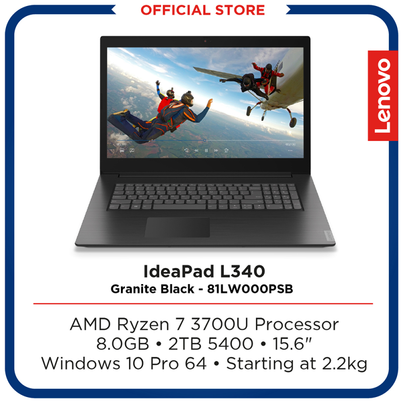 Lenovo Ideapad L340 | 15.6 Large Screen | Ryzen 7 | 8GB RAM | 2TB HDD | Radeon Vega10 Graphics | Win10 Home | 3Yrs Lenovo Warranty