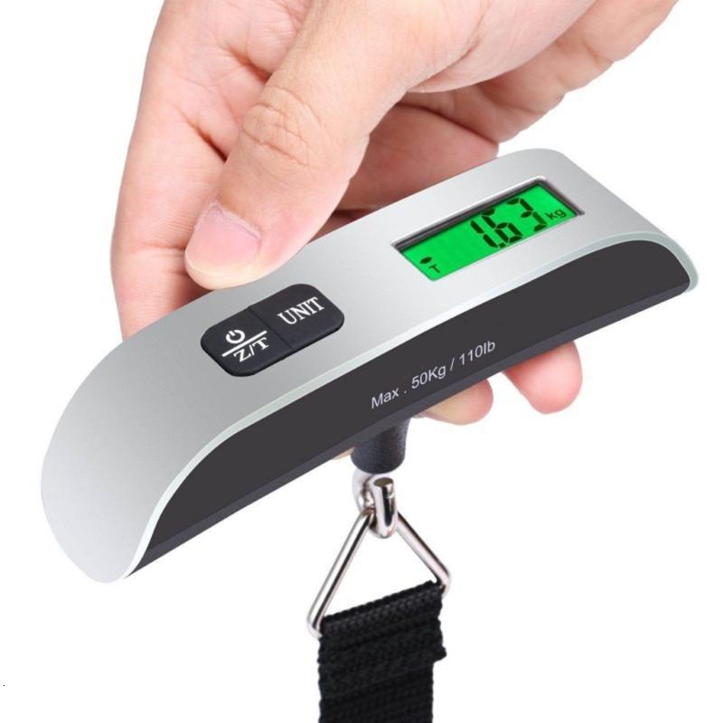 Cân bỏ túi cân bằng điện tử với màn hình LCD Cân Treo đồ công suất 50kg để đo trọng lượng hành lý chính xác