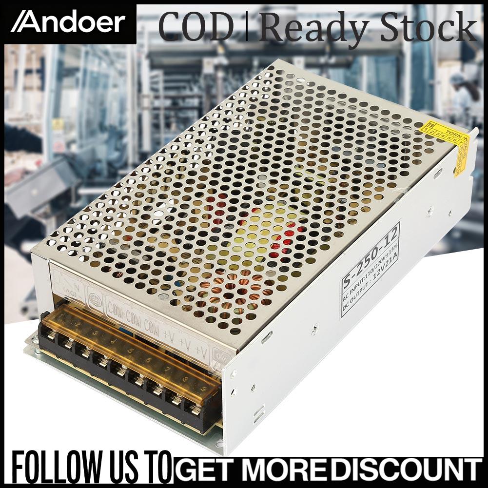 Andoer Switching Power Supply Air Convection Cooling DC 12V 21A Switching Power Supply อะแดปเตอร์ความต้านทานการกัดกร่อนสำหรับเครื่องใช้ในครัวเรือน ราคา 861 บาท*ส่งฟรี