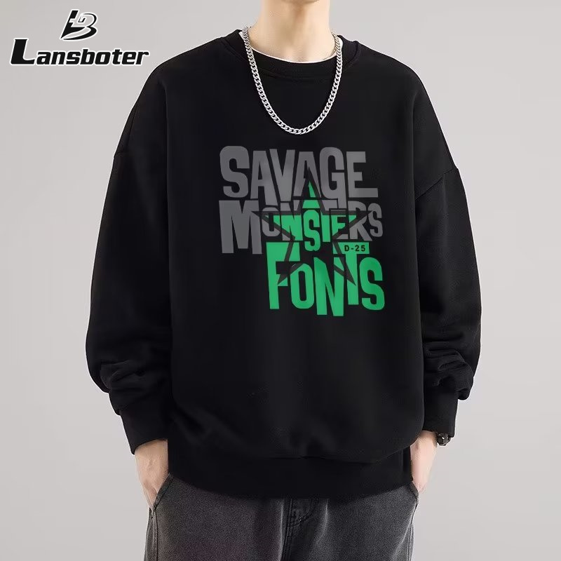  Lansboter áo hodie áo khoác hoddie áo hoodie đi học sweater áo thu đông Áo nỉ dài tay có mũ cổ tròn nam 
