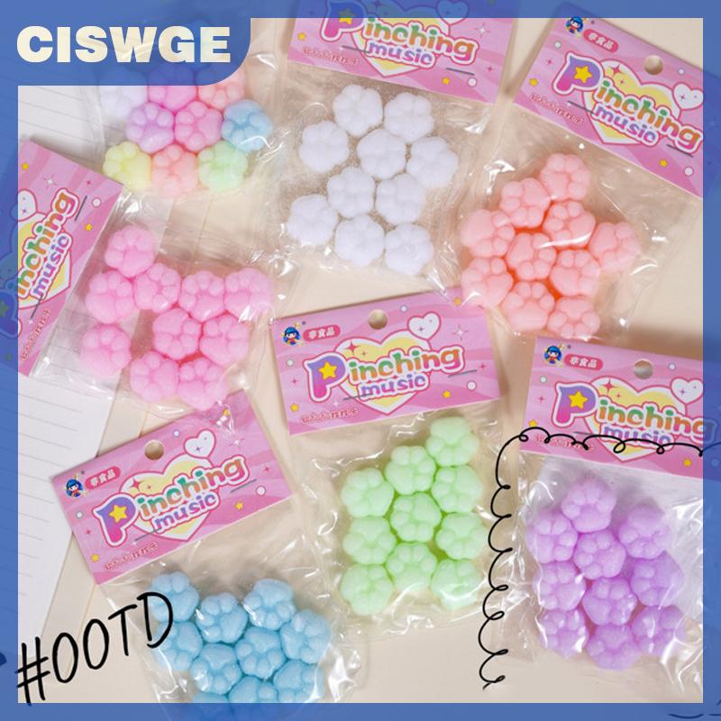 CISWGE 10pcs sáng tạo thời trang mèo Paw chậm phục hồi đồ chơi phim hoạt hình dễ thương mềm bóp đồ chơi vui giải nén đồ chơi trẻ em Đồ chơi Quà Tặng