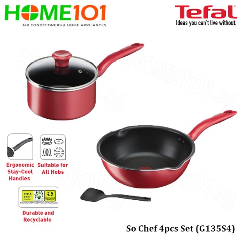Tefal Cookware So Chef 4pcs Set G135S4 Singapore