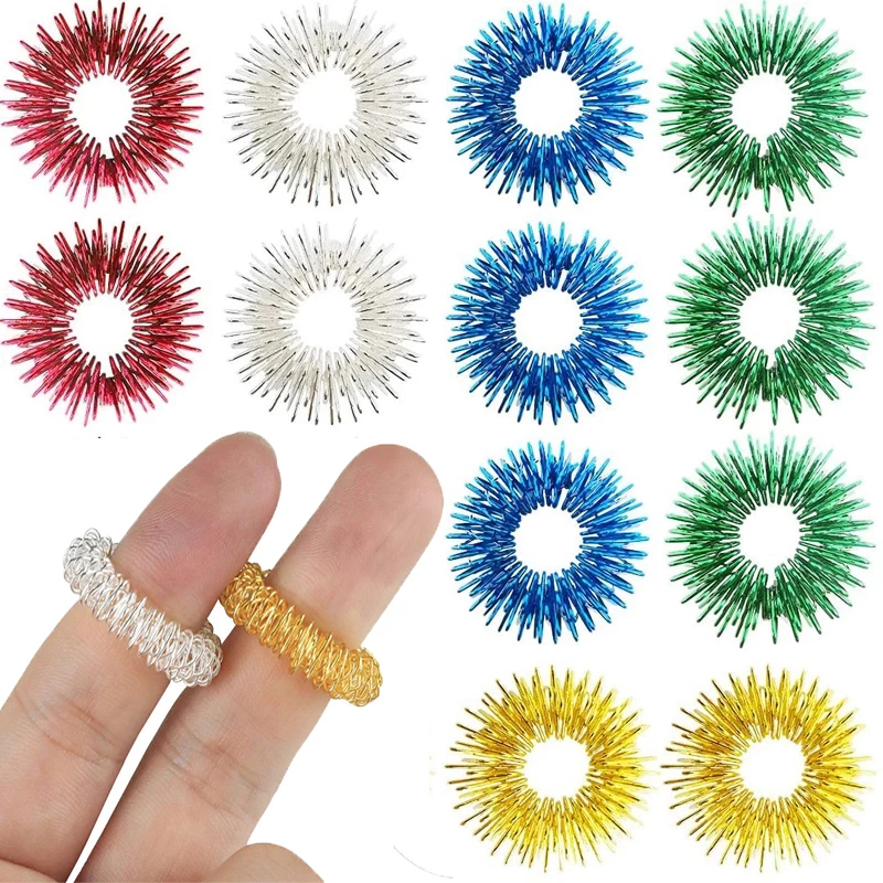 Finger Acupressure Ring Sensory ADHD Autism Stress Relief Anxiety Toy Adults Children Juguetes Antie