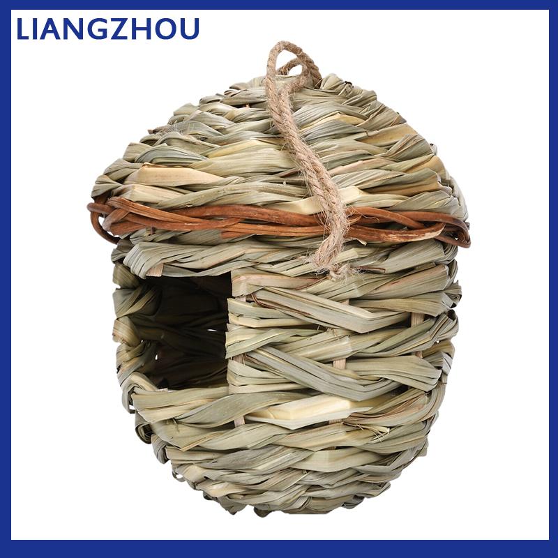 LIANGZHOU Chim làm tổ ngoài trời dệt tay trang trí chim Nhà chim lồng nơi trú ẩn dệt treo Vẹt làm tổ sáng tạo làm bằng tay lồng chim - 2