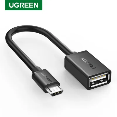UGREEN 12CM Micro USB 2.0 OTG Cable On The Go Adapter Male Micro USB to Female USB for Samsung Huawei Xiaomi Huawei LG Android Phone Dji Spark Mavic Remote Controller-Black Round Cable