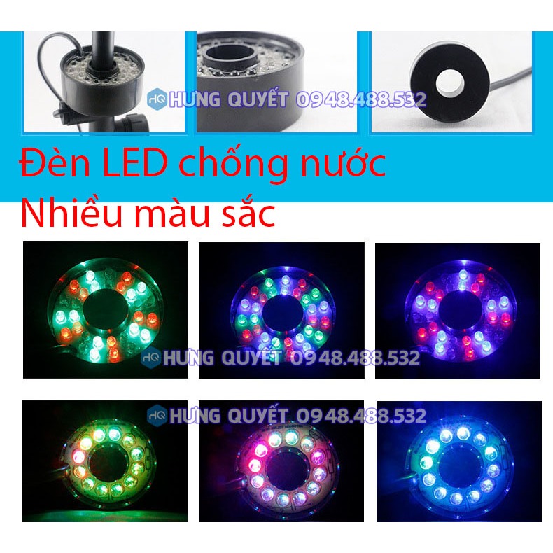 Đèn Led âm nước trang trí đài phun nước mini tạo cảnh sân vườn nhiều màu sắc 220v