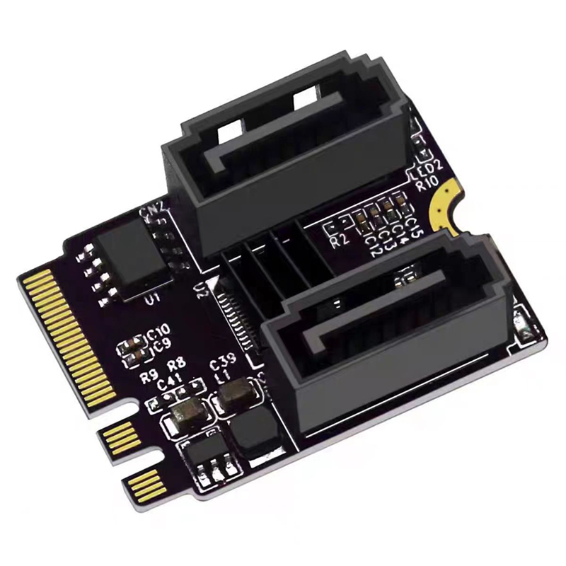 M2 to SATA3.0 Expansion Card KEY A+E WIFI M.2 to SATA HDD Adapter Drive-Free JMB582 Adapter Card