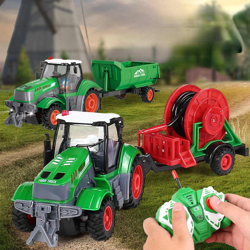 Xe điều khiển từ xa đồ chơi trẻ em 1: 24, Xe vận chuyển máy kéo, xe tải tipper, mô hình xe đồ chơi