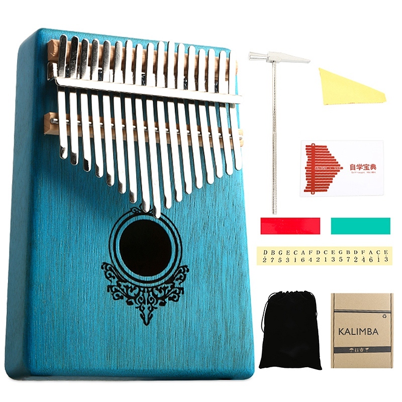 Kalimba Thumb Piano 17 Keys Mahogany Wooden with Hammer and Music Book for Music Lover Beginners Children Malaysia