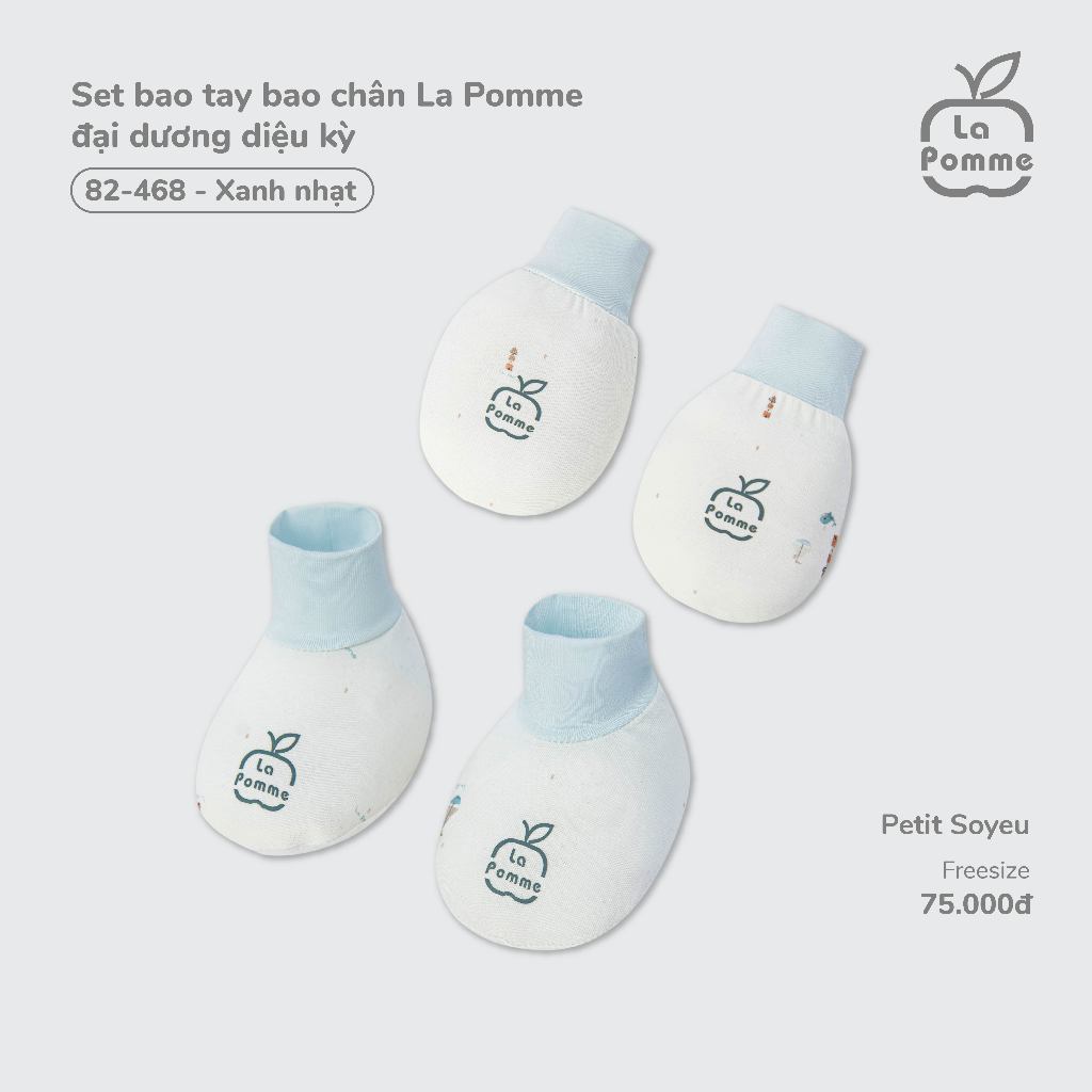 Set bao tay bao chân La Pomme đại dương diệu kỳ - Sợi Petit Soyeu thoáng mát – Bé trai/gái - Freesize