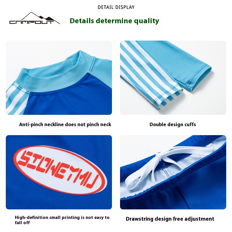 {dfthg} 【CAMPOUT】 Girls' Swimsuit, Boys' Swimsuit, Children's Split Swimsuit Long Sleeve Trousers Suit Beach Water Playing Sunscreen Swimming Equipment