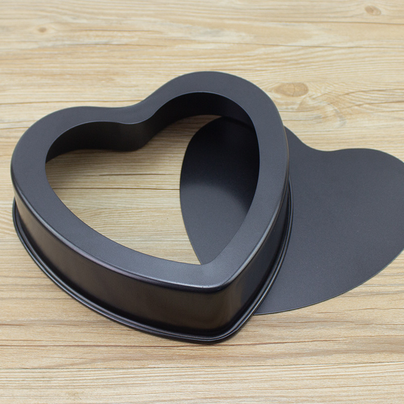 [E hot 59] Aluminum Non-Stick 10 Inch Heart-Shaped Chiffon Cake Mold Oven Live Bottom Mousse Cake Baking Tool