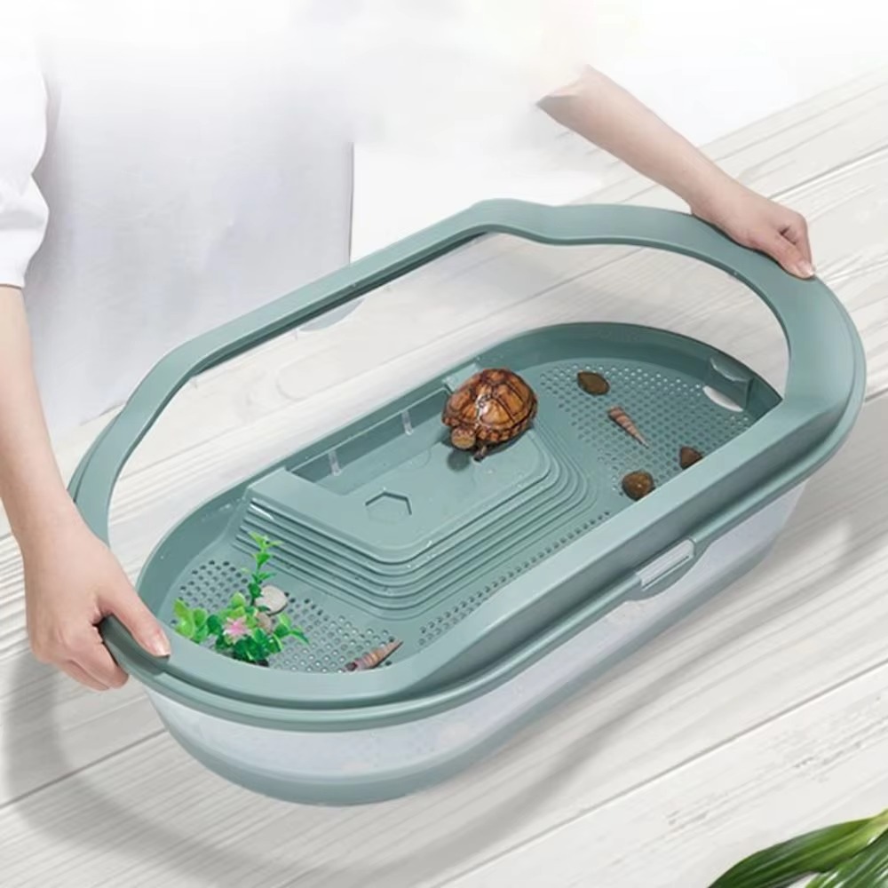 COOLEAF Bò sát Bình chứa Rùa Nhựa Môi trường sống Thùng chứa  Thức ăn chăn nuôi Bể cá
