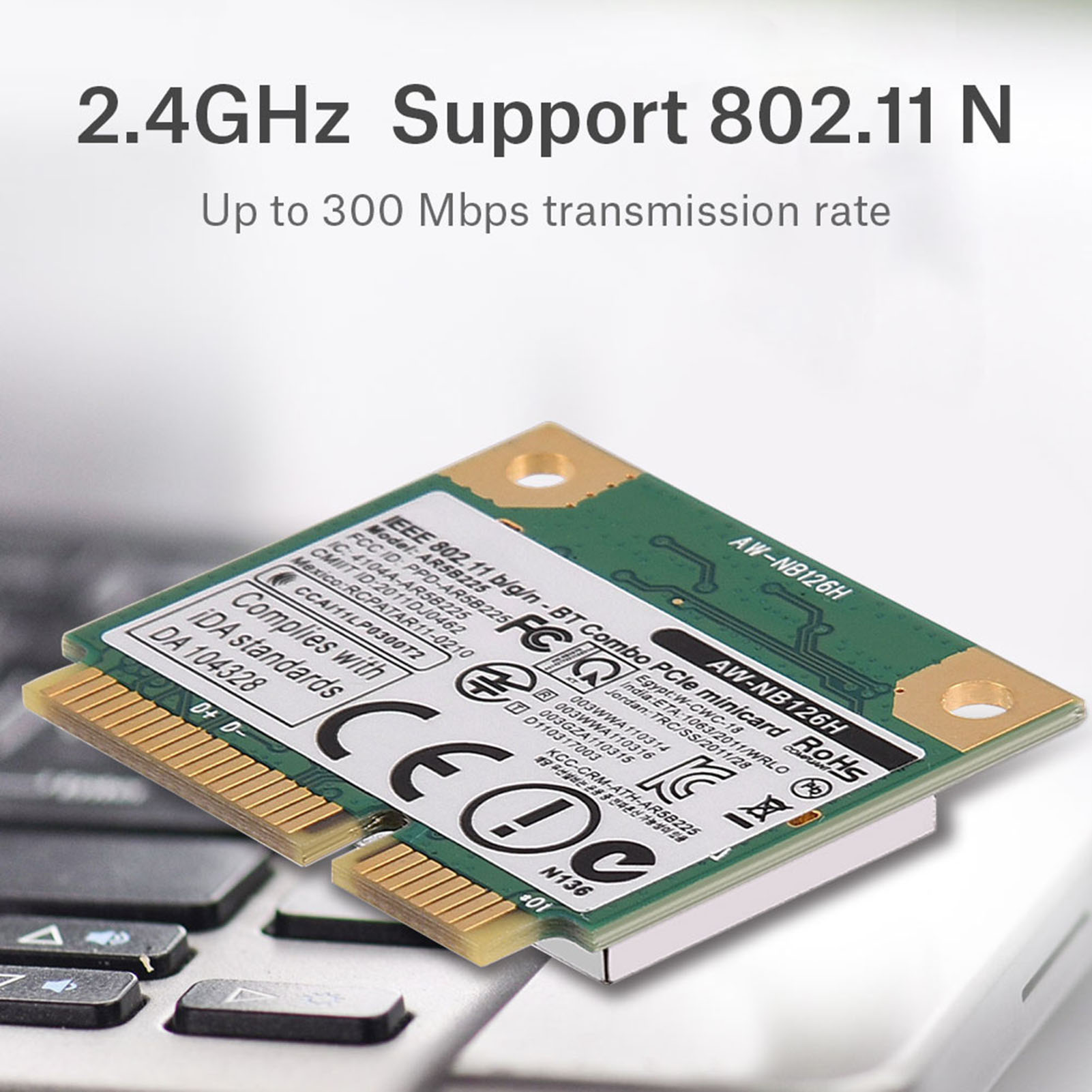 Garosa Thẻ WIFI Mini Thẻ Mini PCI-E WIFI Truyền Tốc Độ Cao 2.4GHz cho PC và Laptop Giá 76,000 Đồng*Miễn phí vận chuyển
