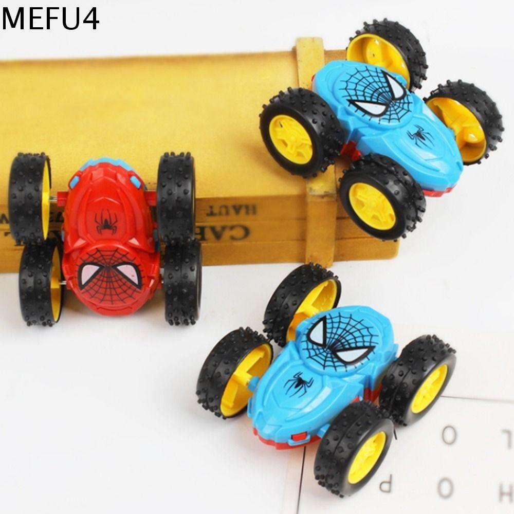MEFU4 Người nhện Đồ chơi xe hơi quán tính Marvel 360 ° Đồ chơi lật đổ cho trẻ em Giáo Dục Truyện Tranh Đồ chơi xe kéo lùi Quà sinh nhật