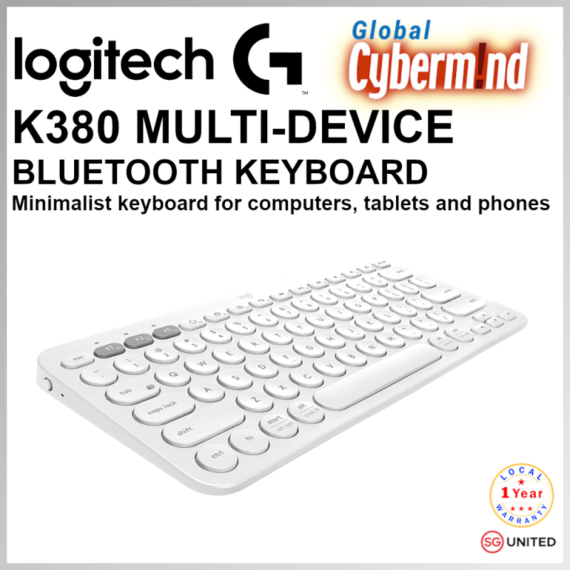 Logitech K380 Slim Multi-Device Bluetooth Keyboard (iOS, Android, OSX, iPhone) with Logitech FLOW Technology ( Brought to you by Global Cybermind ) Singapore