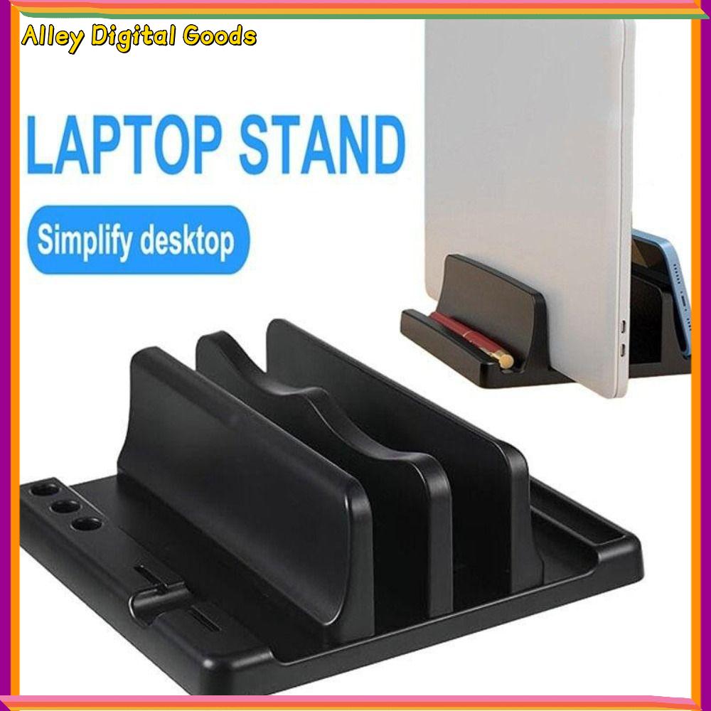MYTHIS Có thể điều chỉnh Giá đỡ laptop đứng Tiết kiệm không gian Khe cắm kép Dock máy tính để bàn và laptop Di động Đế kệ Giá đỡ điện thoại di động Dành cho máy tính xách tay và máy tính bảng
