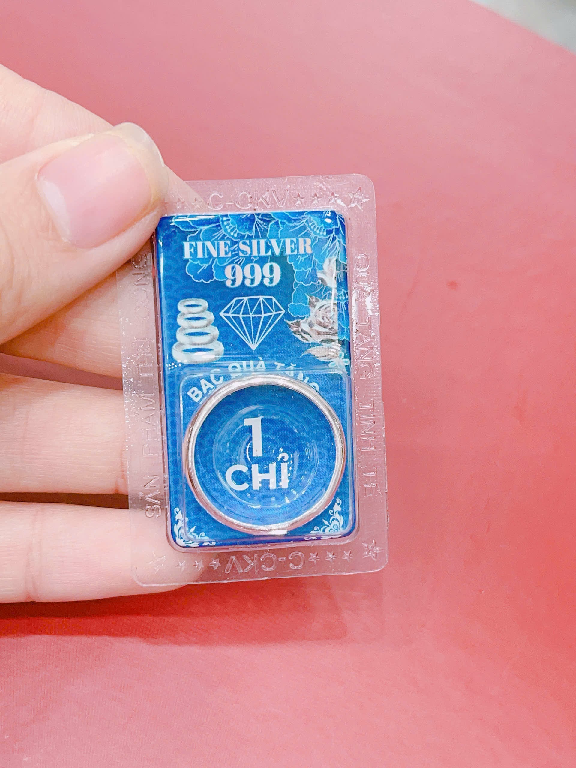 Nhẫn trơn Ép Vỉ - Quà Tặng Bạc Nguyên Chất S999 Bạc Hiểu Minh LX003