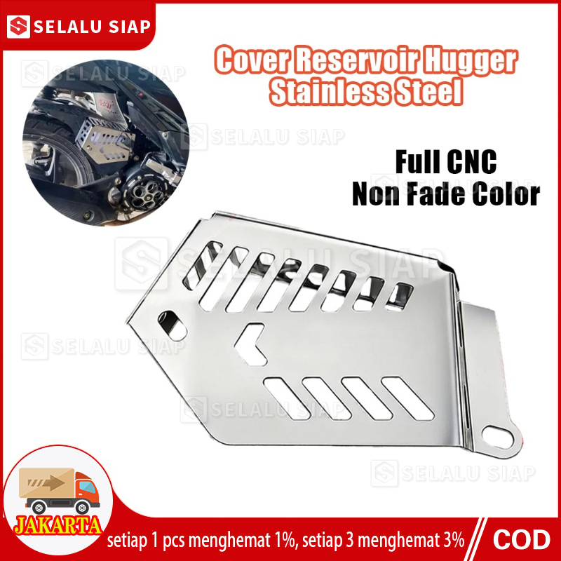 New High-Quality Motorcycle Reservoir Cover Hugger Full CNC Stainless Steel Harga 59,000 rupiah*Gratis Ongkir