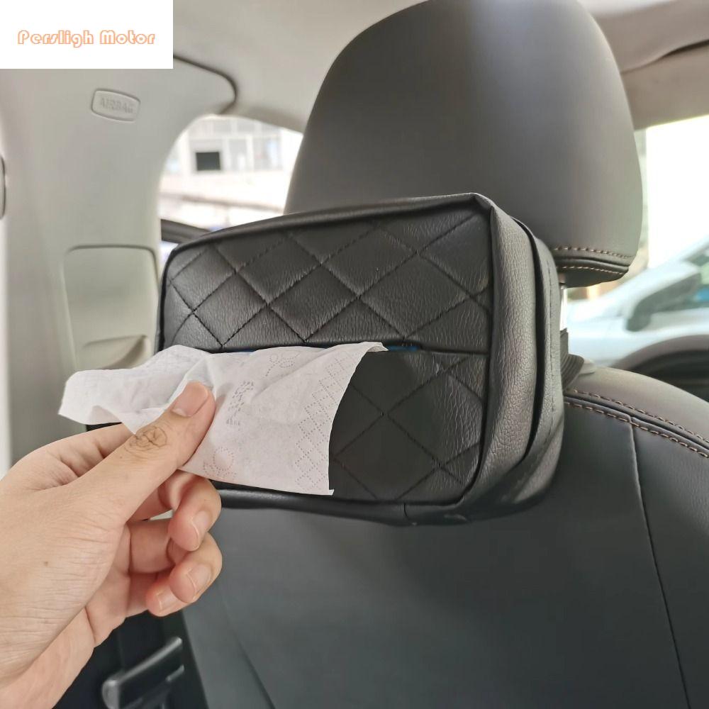 PERSLIGH Treo lưng Hộp khăn giấy ô tô Da PU Đựng tấm che nắng Vỏ hộp khăn ăn ô tô Bình Định lượng Dễ thương Giá treo khăn giấy Dành cho ghế sau xe hơi
