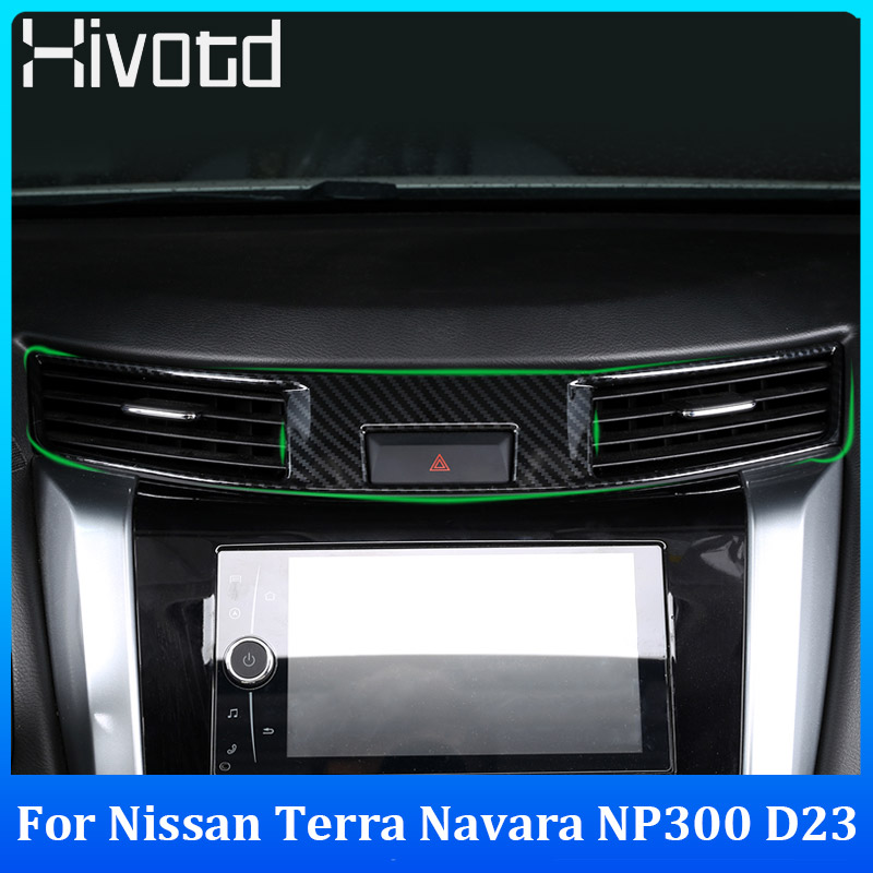 Hivotd cho Nissan Terra 2018-2021/ Navara Pro 4X NP300 D23 2015-2023 xe trung khe thoát khí khung trang trí, thép không gỉ, ABS mạ bằng nhựa Chrome, kiểu sợi carbon, bạc, nội thất xe hơi phụ kiện sửa đổi