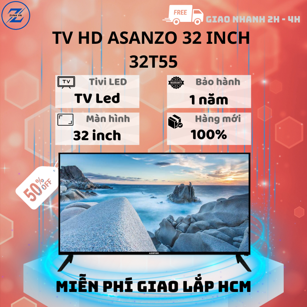 Tivi Led Asanzo 32inch 32T55 -  Bảo hành chính hãng 12 tháng