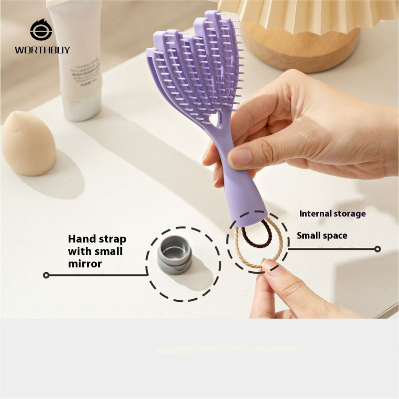 Xách tay ướt và khô Hollow mát xa tóc tóc gãy giải pháp hoàn thiện hộ gia đình nhựa Lược massage tóc xù mát xa tóc Lược tạo kiểu