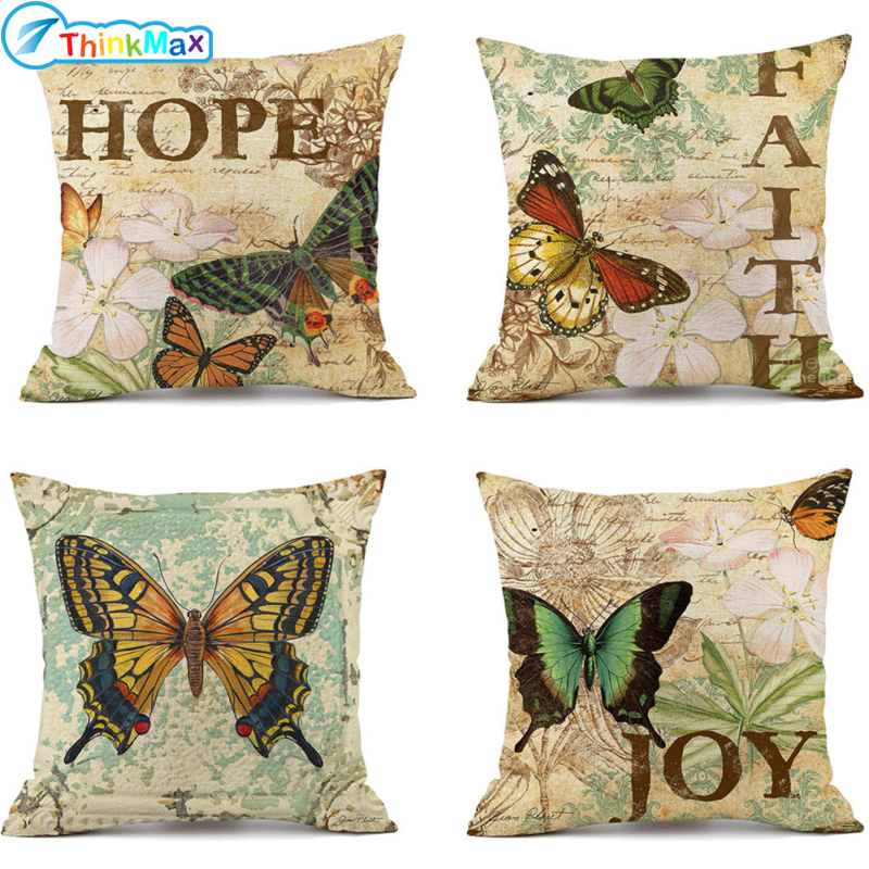 Colorful Printed Cushion Cover Throw Pillow Case Without Pillow Insert For Home Sofa Car 45*45cm ราคา 46 บาท*ส่งฟรี