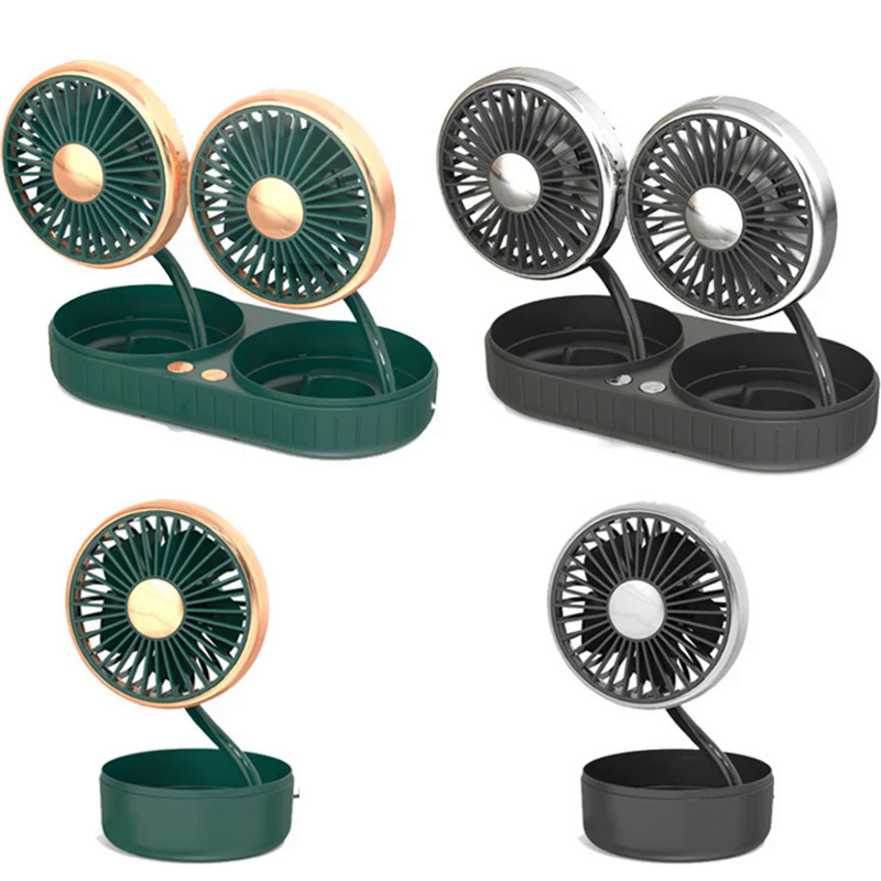 1 chiếc quạt hai đầu cho xe hơi quạt xoay nhỏ xoay được 360 ° Quạt mini cho xe hơi xe hơi quạt làm mát tự động cầm tay tiếng ồn thấp phụ kiện ô tô