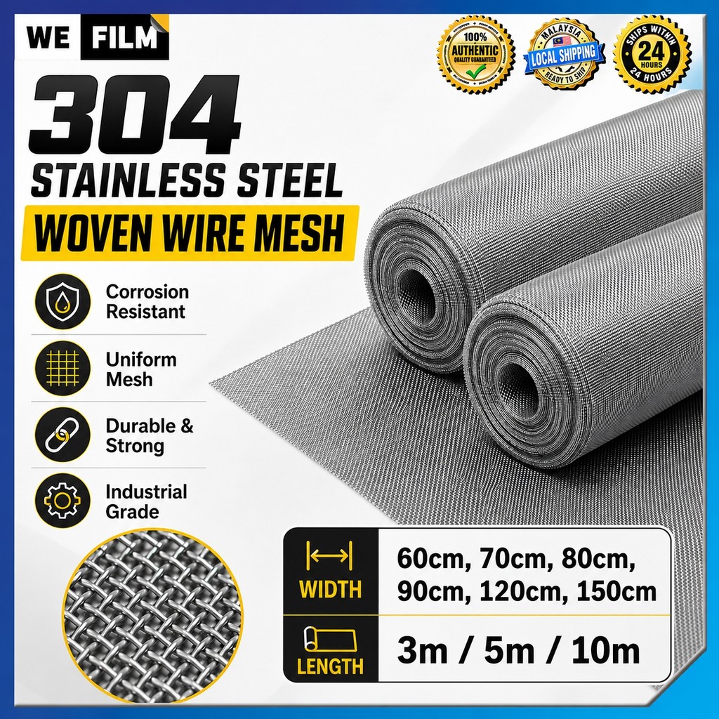 304 Stainless Steel Mesh Jaring Kawat Nyamuk Mosquito Net Window Screen Anti Mosquito Anti Rat Proof Durable Wire Mesh for Home