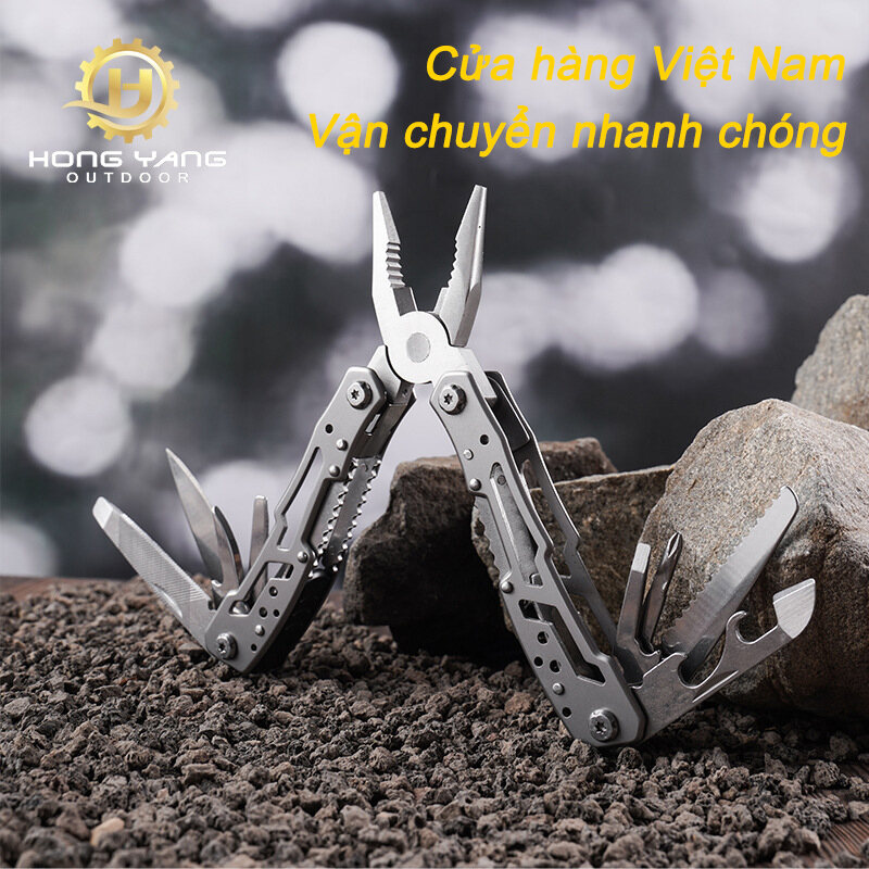 Kìm đa năng, Kìm gấp đa chức năng, Kìm gấp mini đa chức năng Dụng cụ cầm tay ngoài trời cầm tay Dây tuốc nơ vít Công cụ sinh tồn với móc khóa