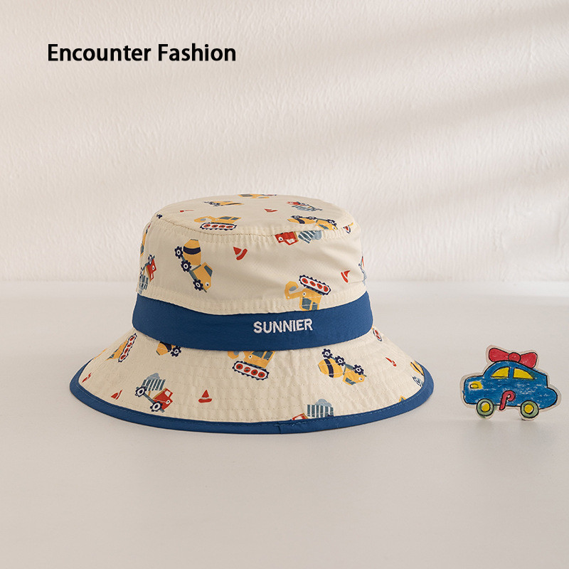 Children's Quick Dried Fishman Summer Hat Thin Large Edge Cartoon Printed Children's Mountaineering Hat Korean Outdoor Sun Protection Baby Hat ราคา 150 บาท*ส่งฟรี