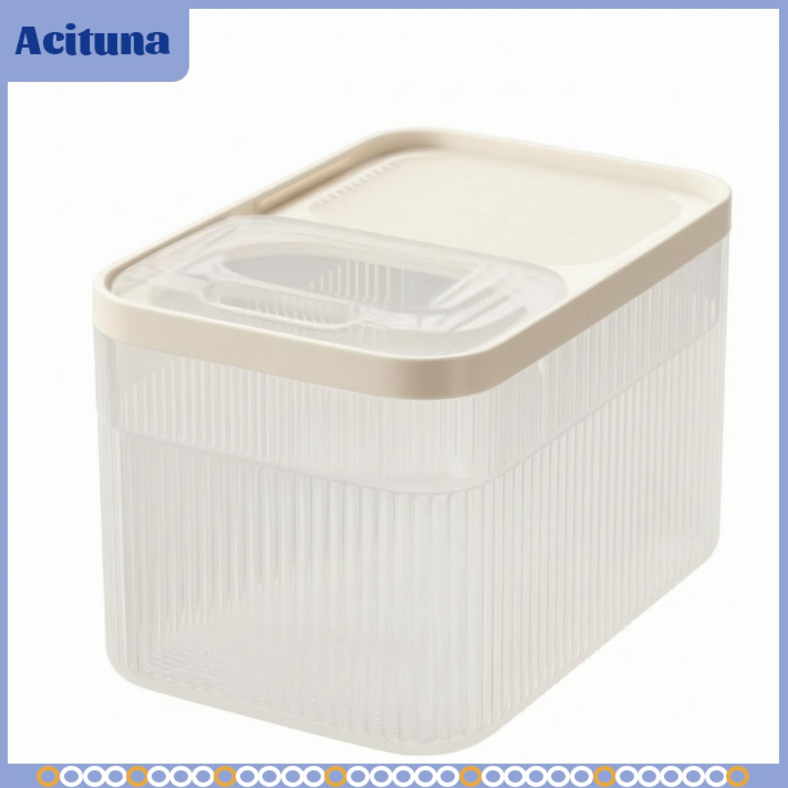 กระทะและหม้อทำครัวเคลือบกันติด Acituna ภาชนะเก็บข้าวพร้อมถ้วยตวง ภาชนะใส่เมล็ดพืชกันความชื้นพร้อมฝาเลื่อนสำหรับตู้กับข้าวในครัว เคาน์เตอร์ ราคา 1,072 บาท*ส่งฟรี