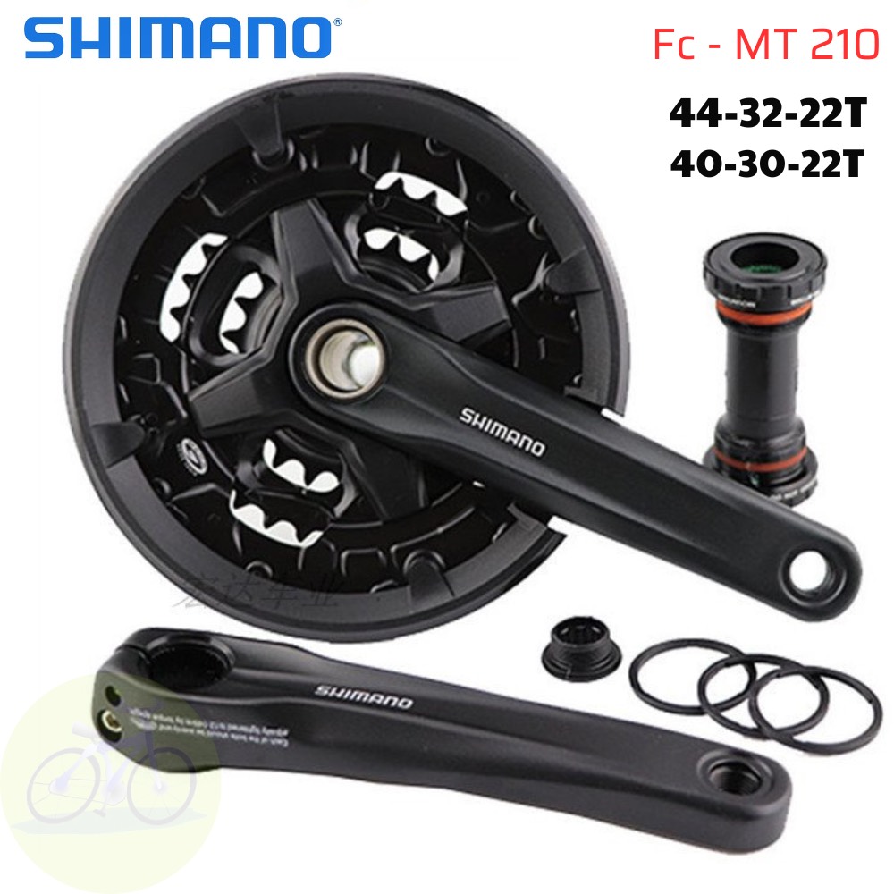 Đùi đĩa shimano trục rỗng 3 tầng fc-mt210/ bộ giò đĩa xe đạp 44-32-22t và 40-30-22t kèm bb vặn mt500