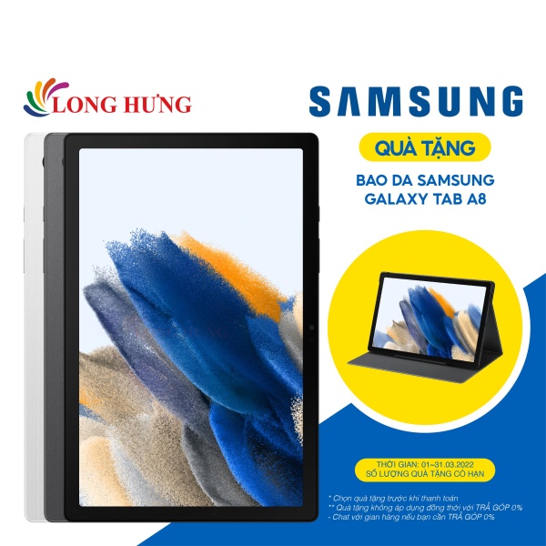 Máy tính bảng Samsung Galaxy Tab A8 - Hàng chính hãng - Màn hình rộng lớn, khả năng sạc nhanh 15W, sạc USB-C thông dụng chính hãng